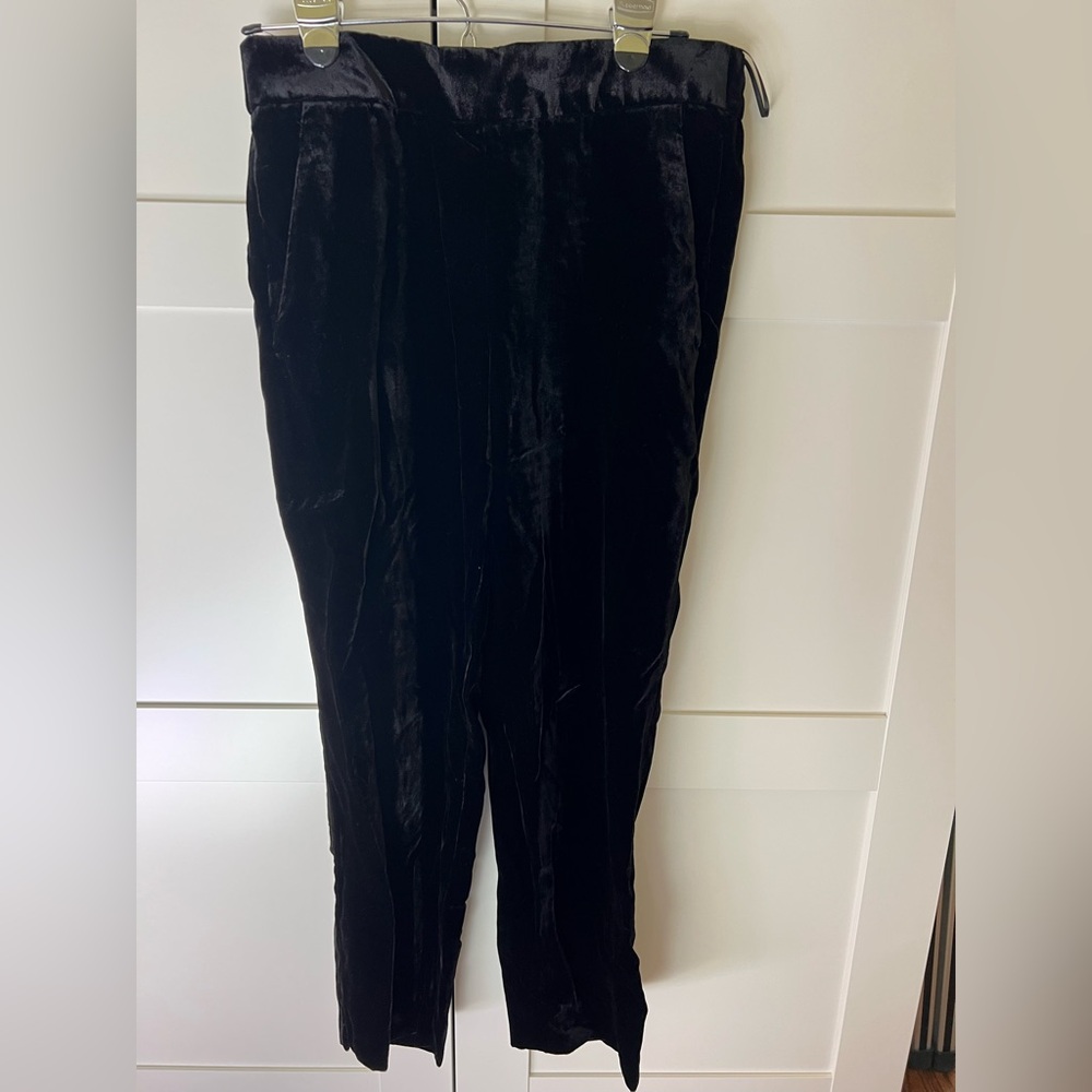 JCrew black velvet pants